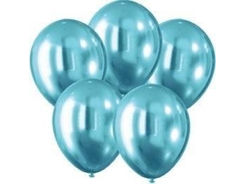 Chrom-Effekt-Ballons Blau 30Cm 5Stk