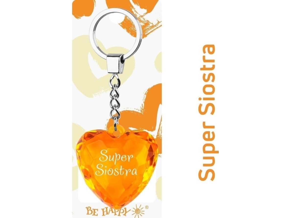 Breloczek Be Happy nyckelring hjärta Super syster | Sport & Träning - Sportskläder - Fanshop & Merchandise | GameStuff