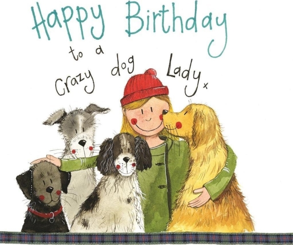 Geburtstagskarte S179 Crazy Dog Lady Edukamp
