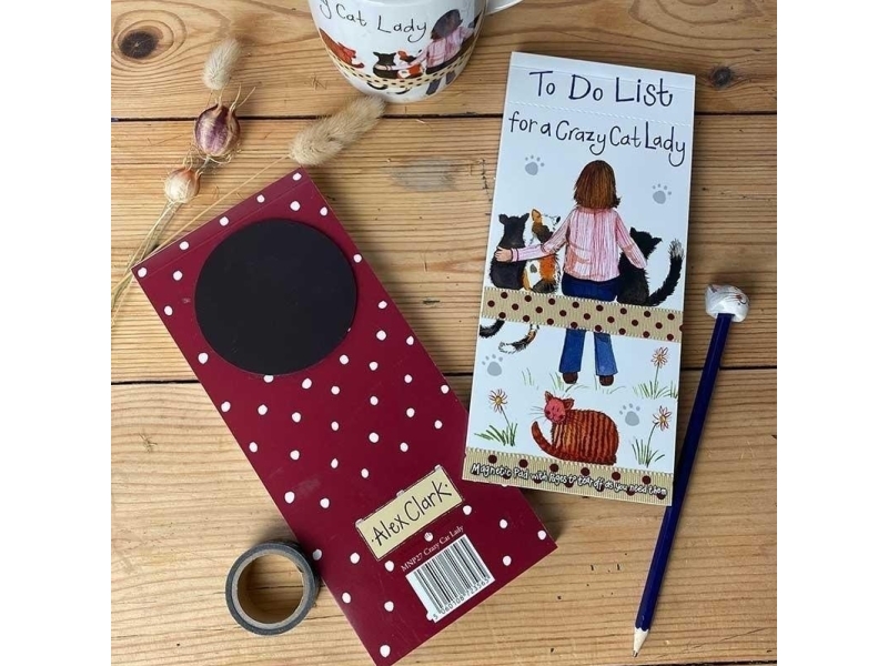 DTagency indkøbsliste med magnet MNP27 Crazy Cat Lady kat
