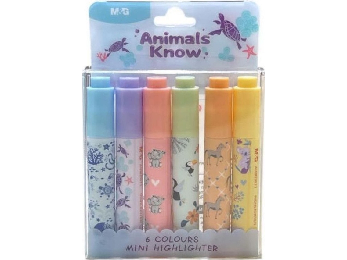 Animals Planet Mini Highlighters 6 Colors M&Ampg