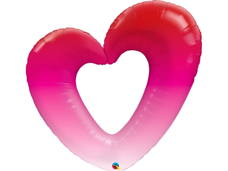 42" Ql Pink Ombre Heart Folieballon 16650