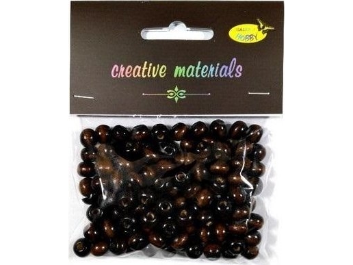 DP Craft træperler mørkebrun 9 mm ca. 26 g