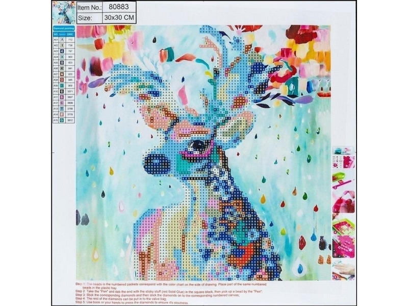 Diamantmosaik 5D - Hjort 30X30 80883