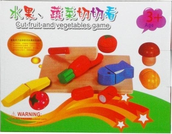 Sæt med træfrugt og grøntsager til skæring