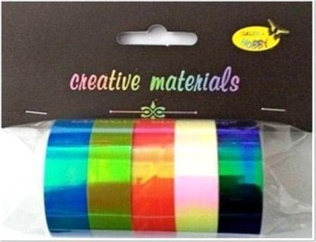 Iriserende papirbånd 15 mm 5 stk