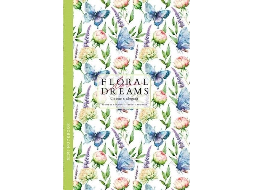 Notizbuch 105×165/48K Liniert, Blumen - Fresh