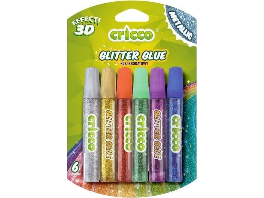 Glitterlim 3D neon 10g 6 farver CRICCO