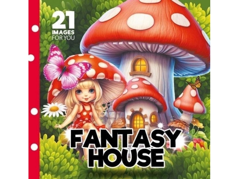Malbuch 160X160 Fantasiehaus Märchenhäuser