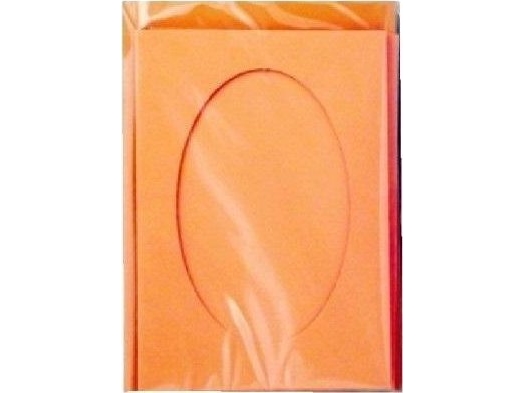 Passepartout-kort rektangulært orange 10,5x15 cm