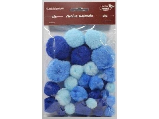 Blaue Bommeln 15-40Mm 30Stück