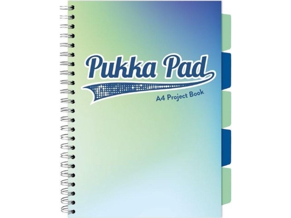 Pukka Project Book Seafoam A4/100K ruter – sjøblå (3 stk)