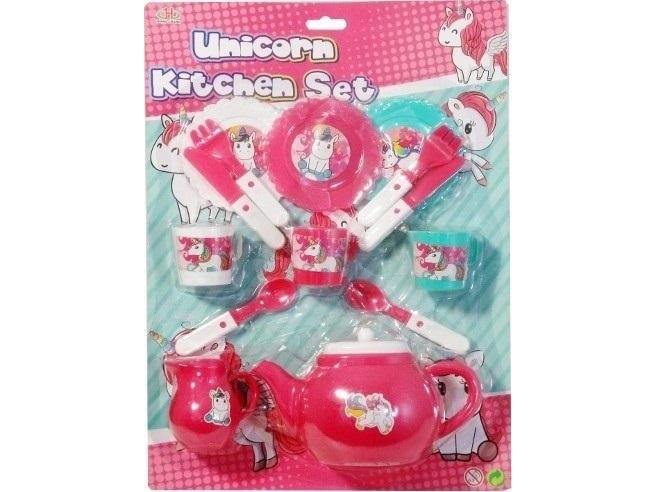 Sæt med tallerkener med enhjørningen