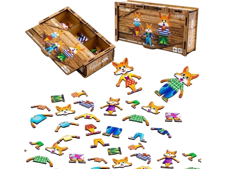 Holzpuzzle Puzzle Füchse Elemente Blöcke Formen 21 El. Puz-42121