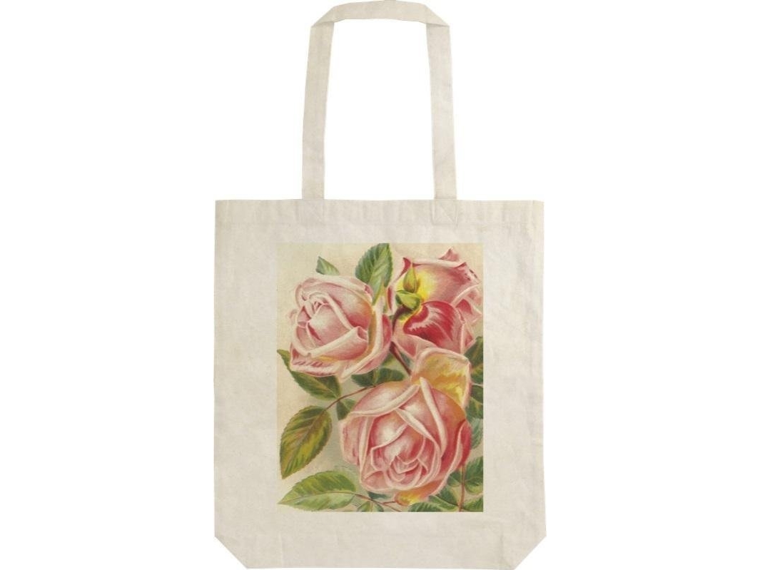 Stbag 62 Cotton Bag Pink Roses Raccoon