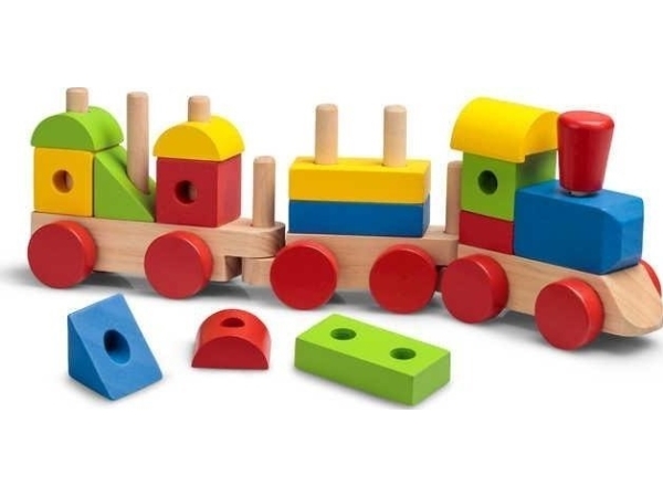 Tåg i trä med klossar och ljud | Leksaker - Konstruktions leksaker - Trä konstruktion | GameStuff