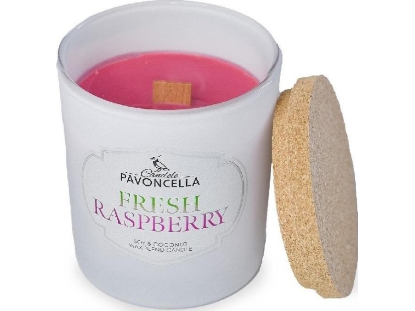 Frische Himbeere Sojakerze Weiß 135G