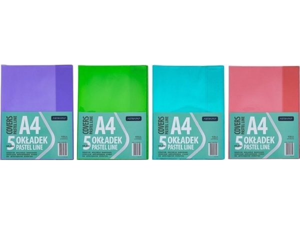 Omslag A5 Pastell Line ej justerbart (5 st) ASTRA | Skola & Hobby - Skolböcker & kalkylblad - Lösa ark och block | GameStuff