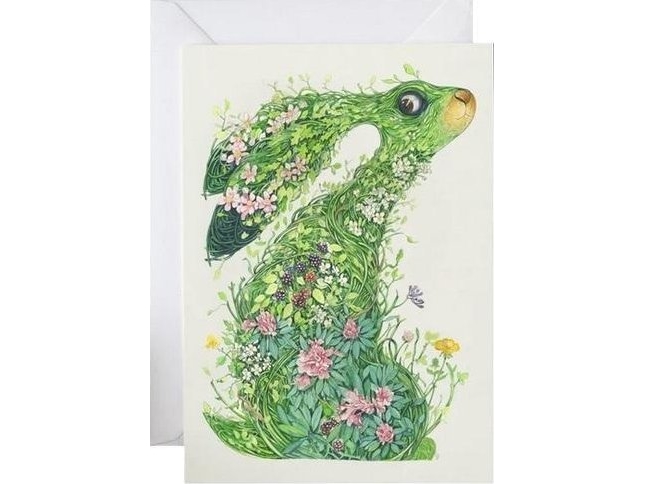 Karnet A157 B6 + koperta Zając z kwiatów