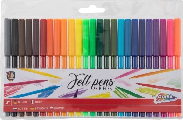 25 markörer i klara och livfulla färger | Skola & Hobby - Konstmaterial - Markörer | GameStuff