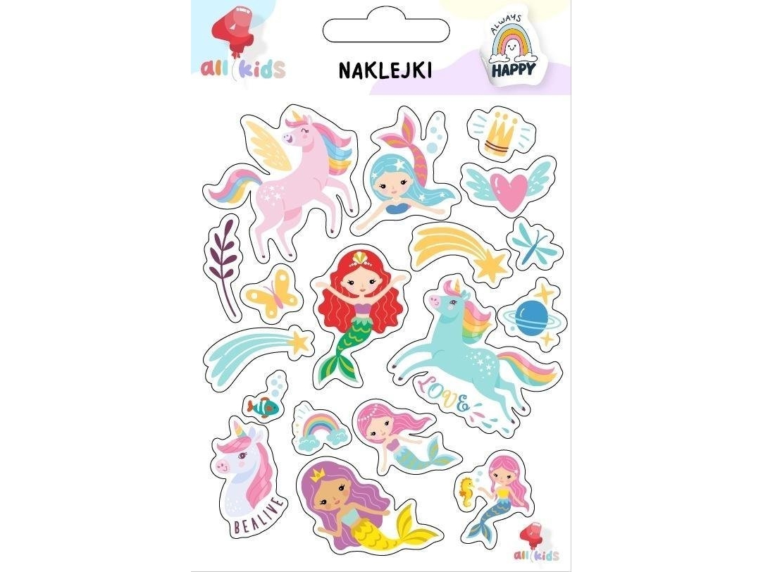 Klistermærker til børn Regnbue enhjørninger havfruer