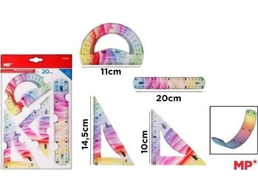 Flerfarvet geometrisk sæt 4el