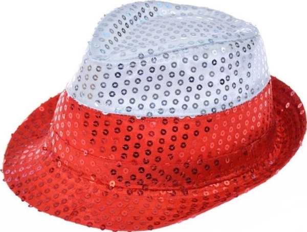 Pailletten Hut Rot Und Weiß