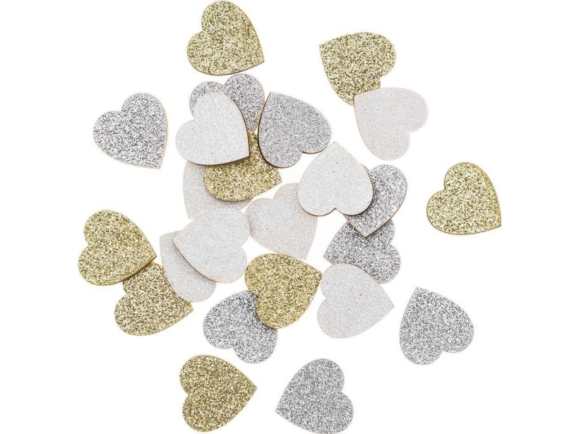 Holzherzen Glitter Doppelseitig 24 Stück