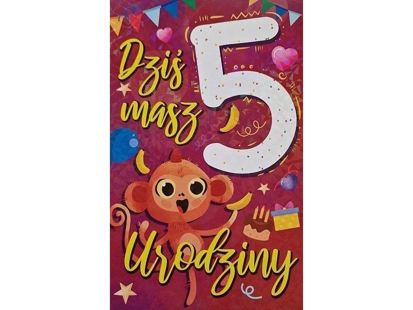 Kort til fødselsdag 5 pige
