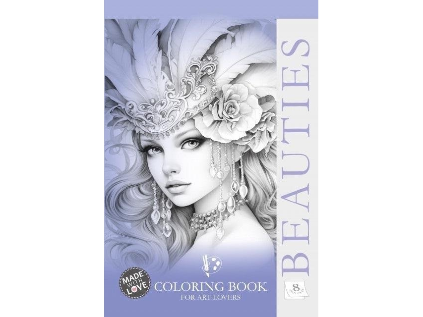 Kreativ malebog A4 Skønheder lilla FRESH |