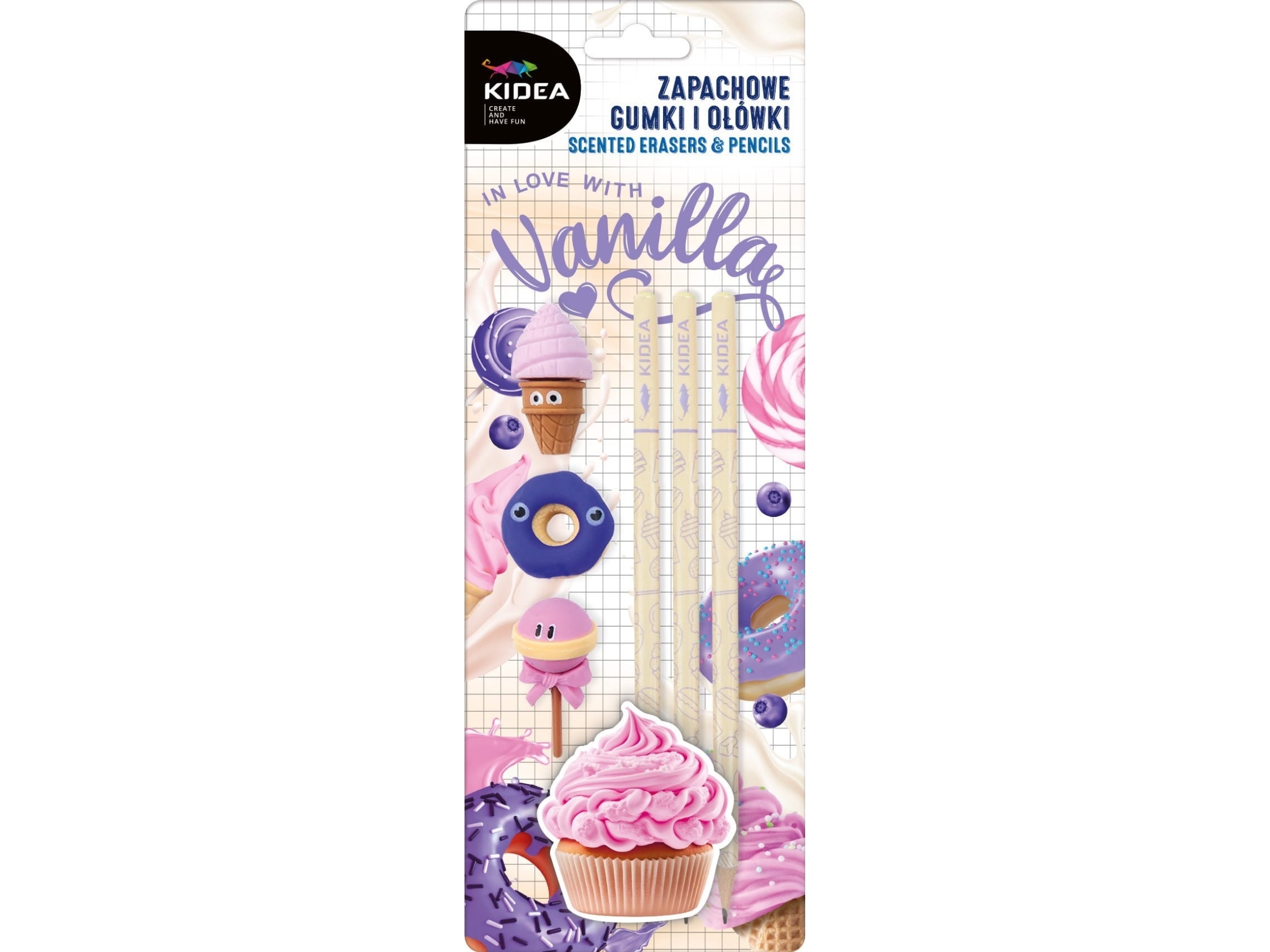 Derform Duftviskelæder og -blyanter vanilje Kidea