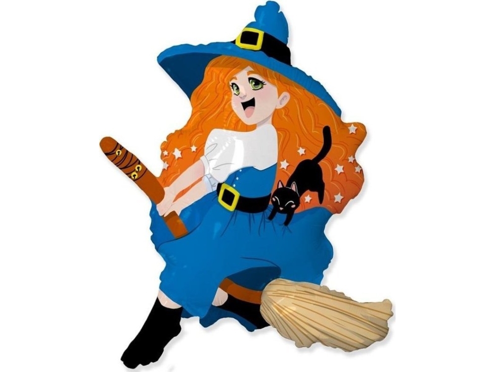 Witch On Broomstick 61Cm Foil Balloon