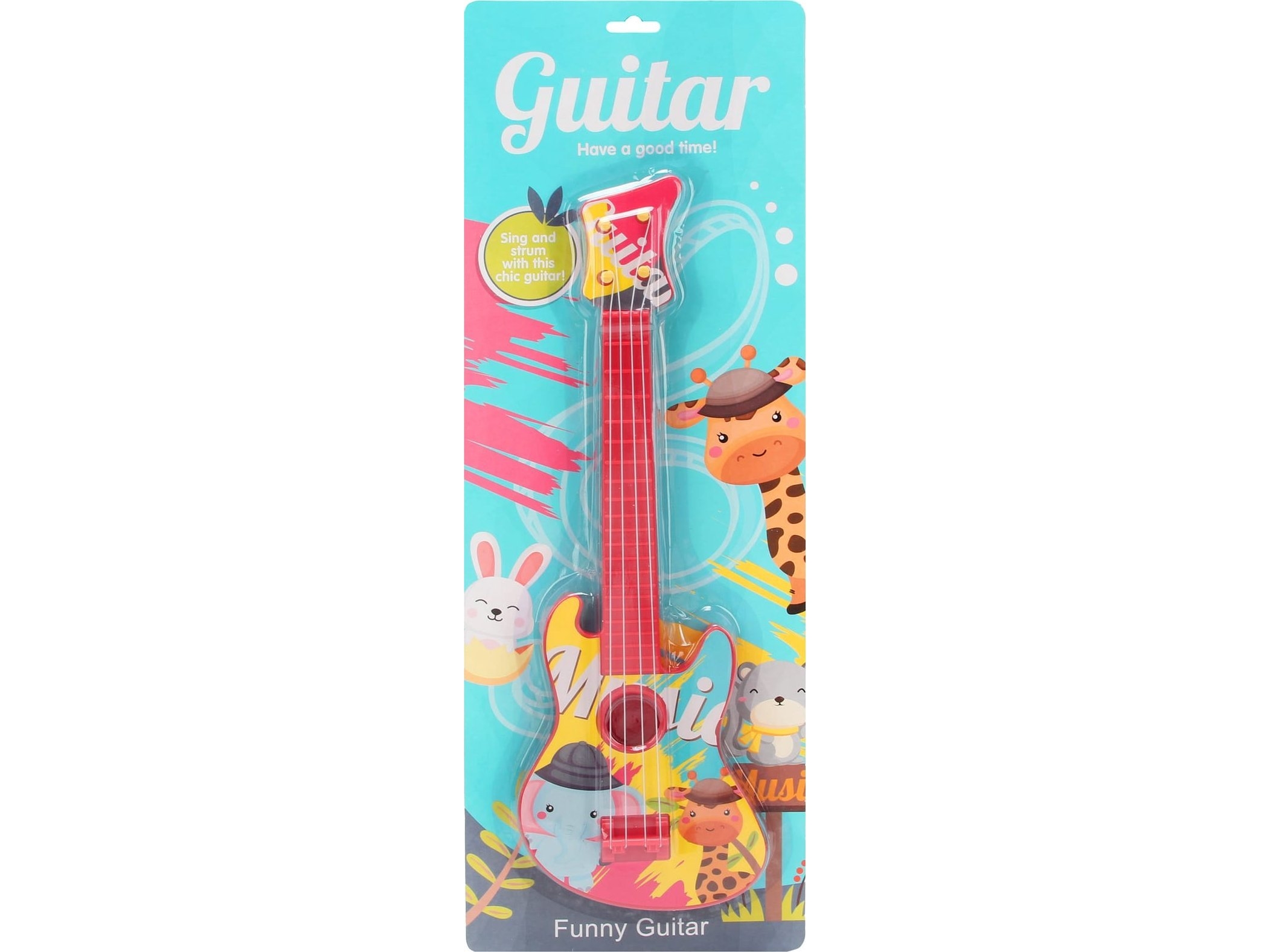 Trifox farverig guitar legetøjsdyr 39 cm 1 stk