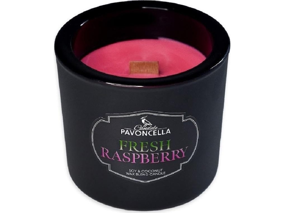 Frische Himbeere Sojakerze Schwarz 170G