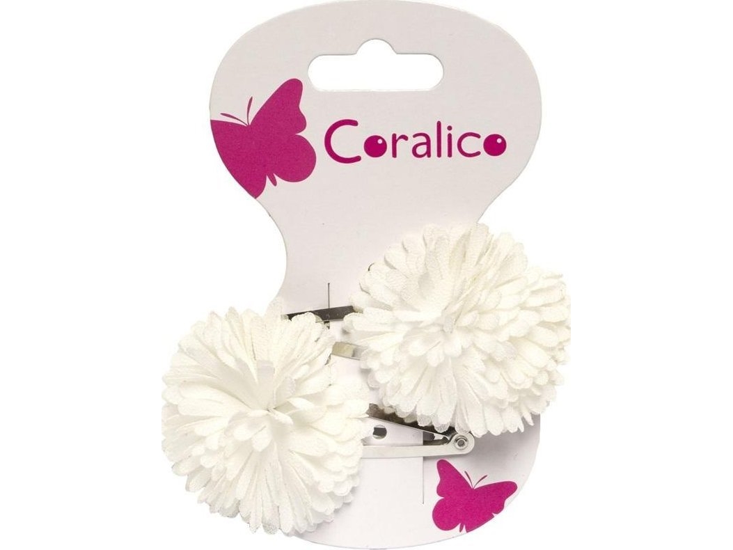 Hårspænder med hvid blomst 2 stk.