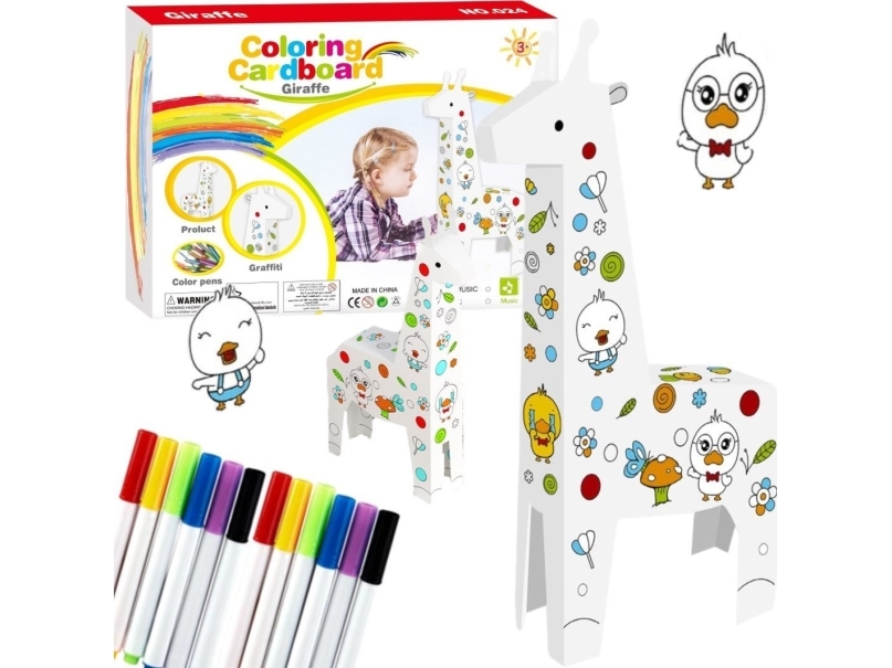 Kreativt set giraff i kartong för målning, stapla/montera och färglägga, stor | Skrivredskap - Special Skrivredskap - Konstnärsprodukter | GameStuff