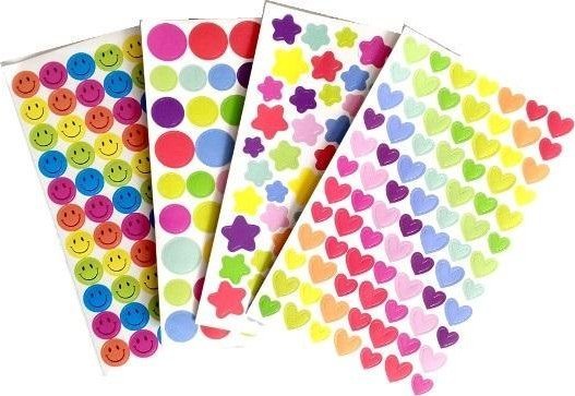 Klistermärken av färgat papper 9x15cm 4ark MIX | Skola & Hobby - Skolböcker & kalkylblad - Specialpapper | GameStuff