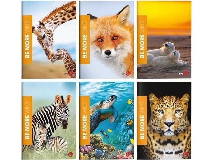 Notebook A4/36K Linjer Be More Wild (10 Stk.) |