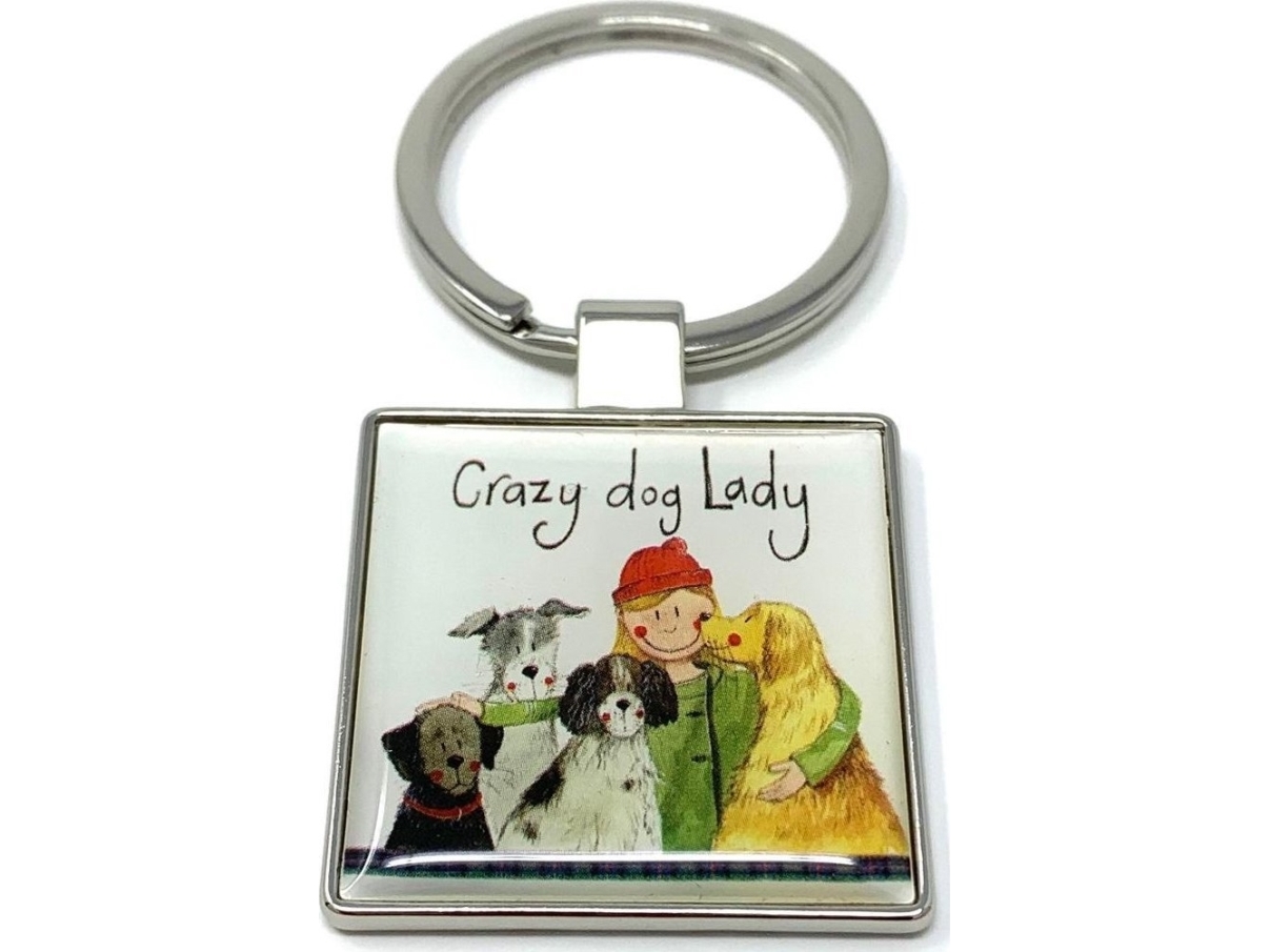 K29 Crazy Dog Lady Psiara Schlüsselanhänger