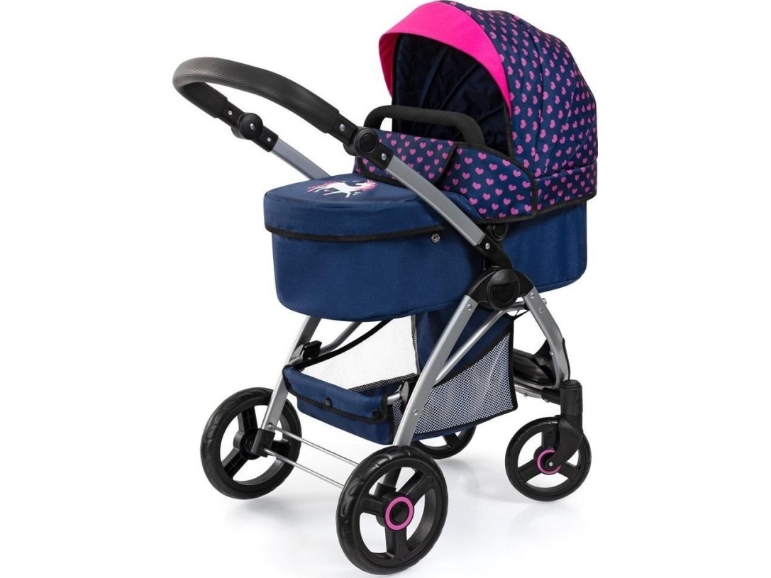 Bayer - Dukkevogn Med Drejehjul Og Taske - City Max - Navy