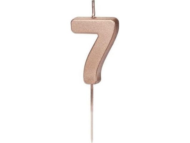Fødselsdagslys 7 rosaguld 4,5 cm