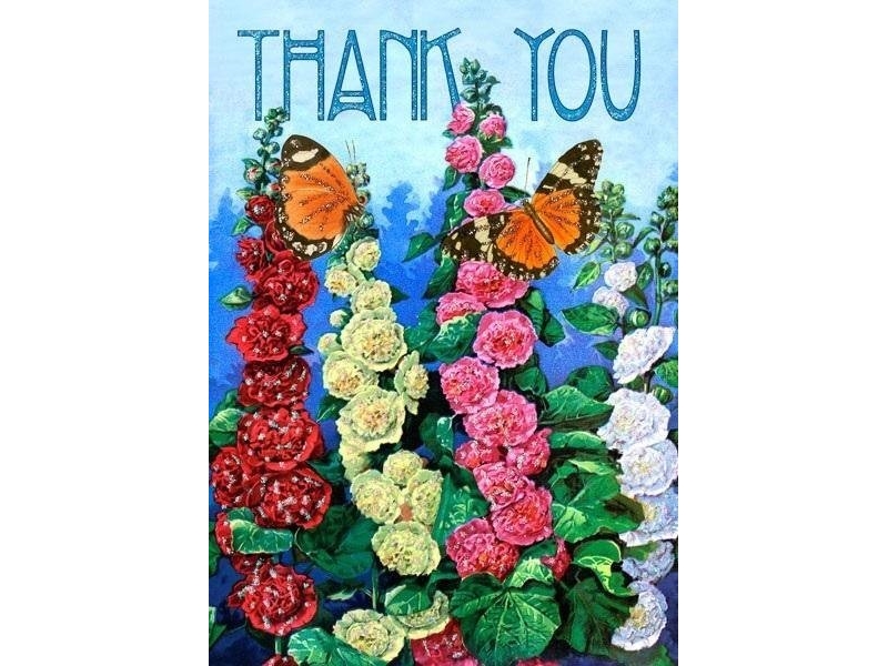 B6 Glitter Carnet With Envelope Thank You Flowers