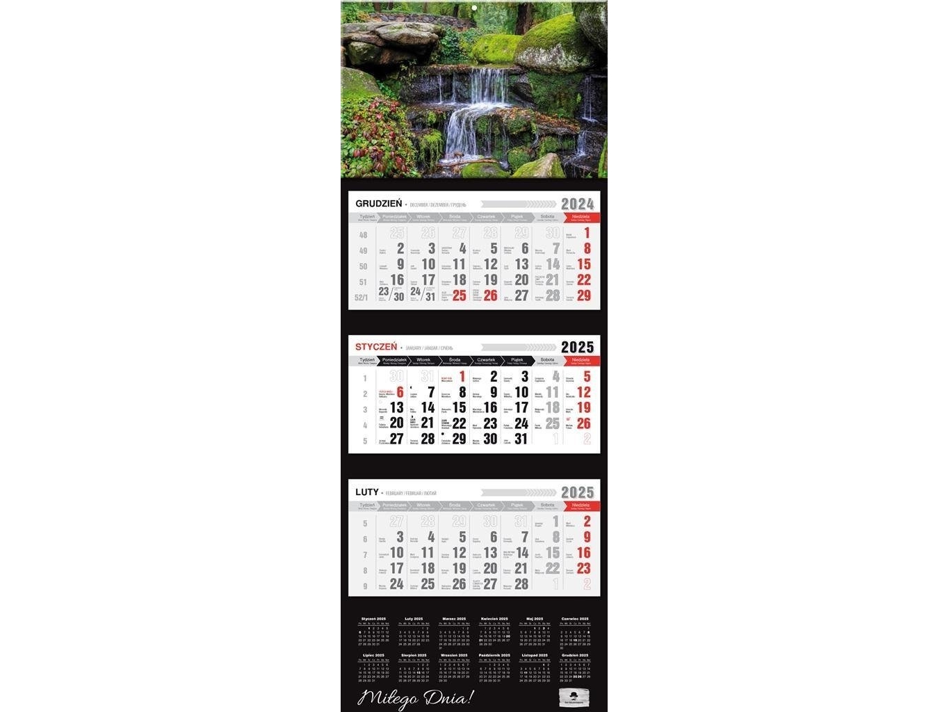 Dreiteiliger Kalender 2025 Premium Zen