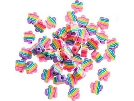 Polymer-Perlen Regenbogen Blumen 1Cm 48St