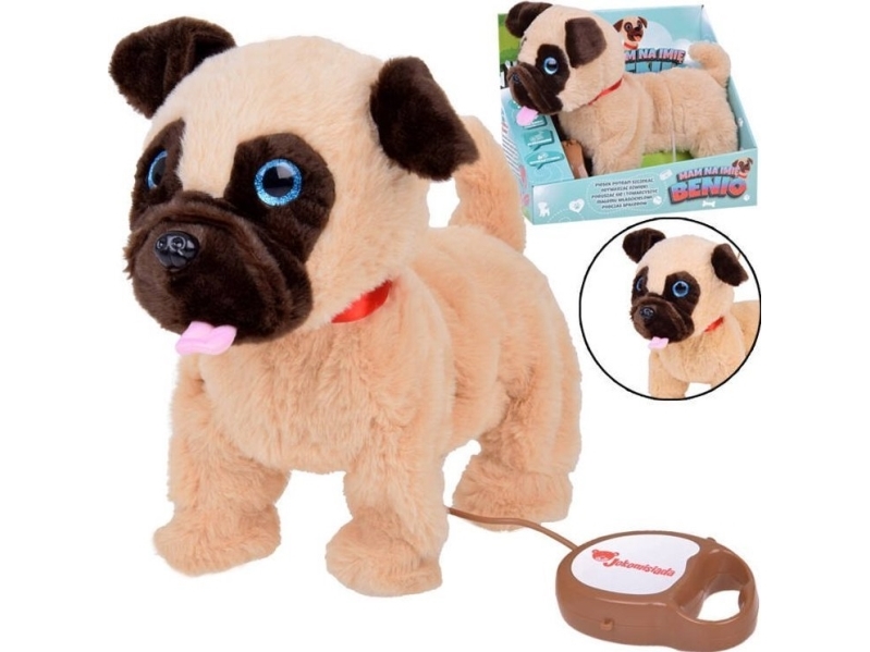 Interaktiv plyshund BENIO går, gøer og logrer med halen ZA5365
