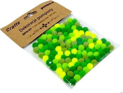 MFP paper dekorationspomponer 1 cm mix grøn 120 stk
