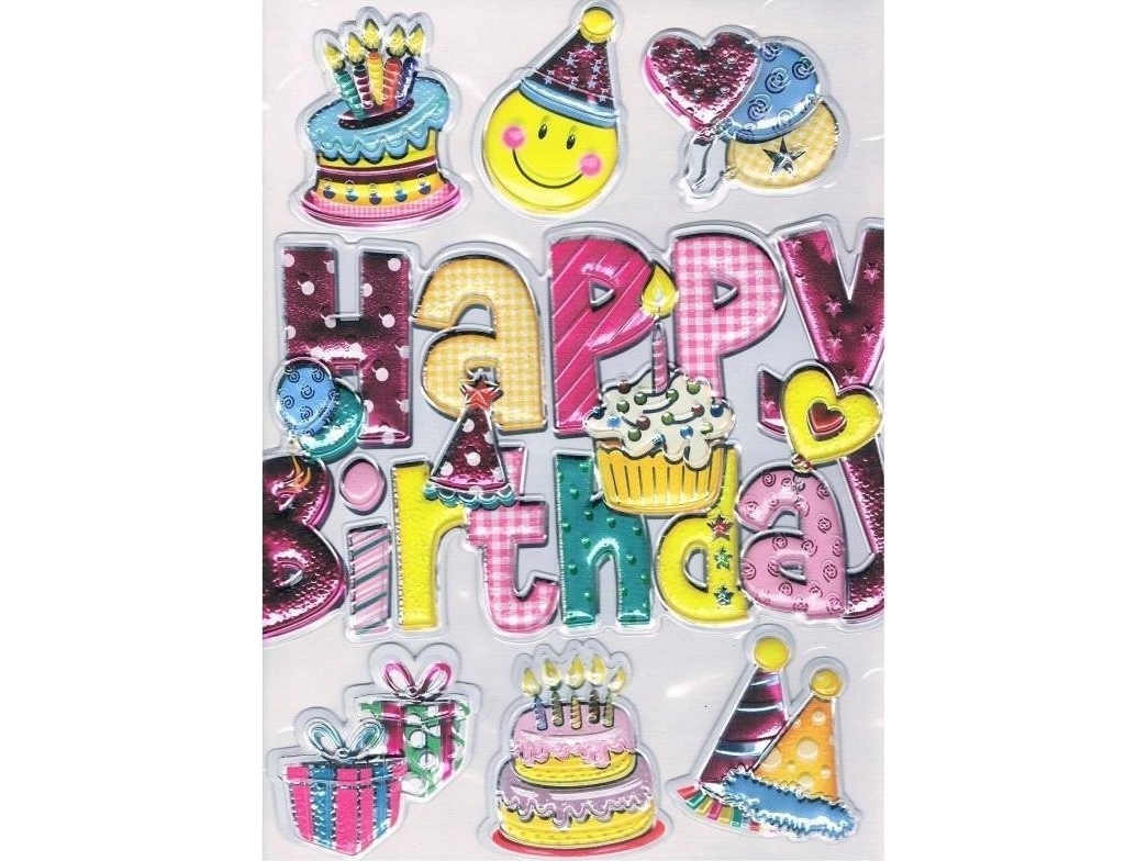Birthday Girl konvexa klistermärken | Papper & Emballage - Märkning - Namnbrickor | GameStuff