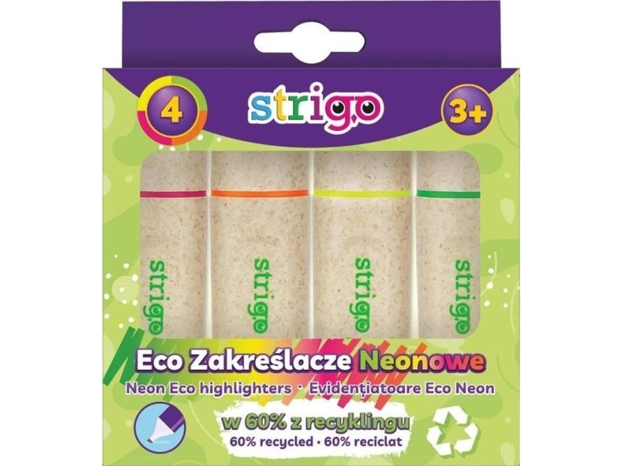 Eco Hi-Text Neon-Highlighter 4Er-Mix Strigo