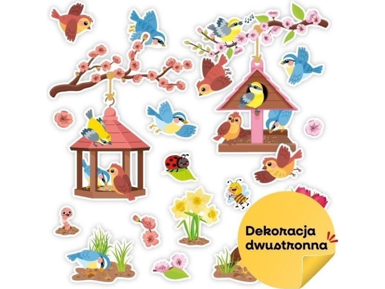 Forårsdekoration - foderautomater på en gren 20el