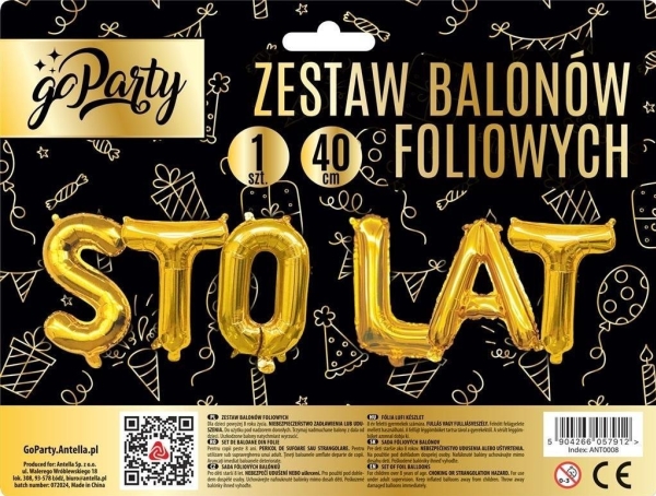 Satz Folienballons Happy Birthday Gold
